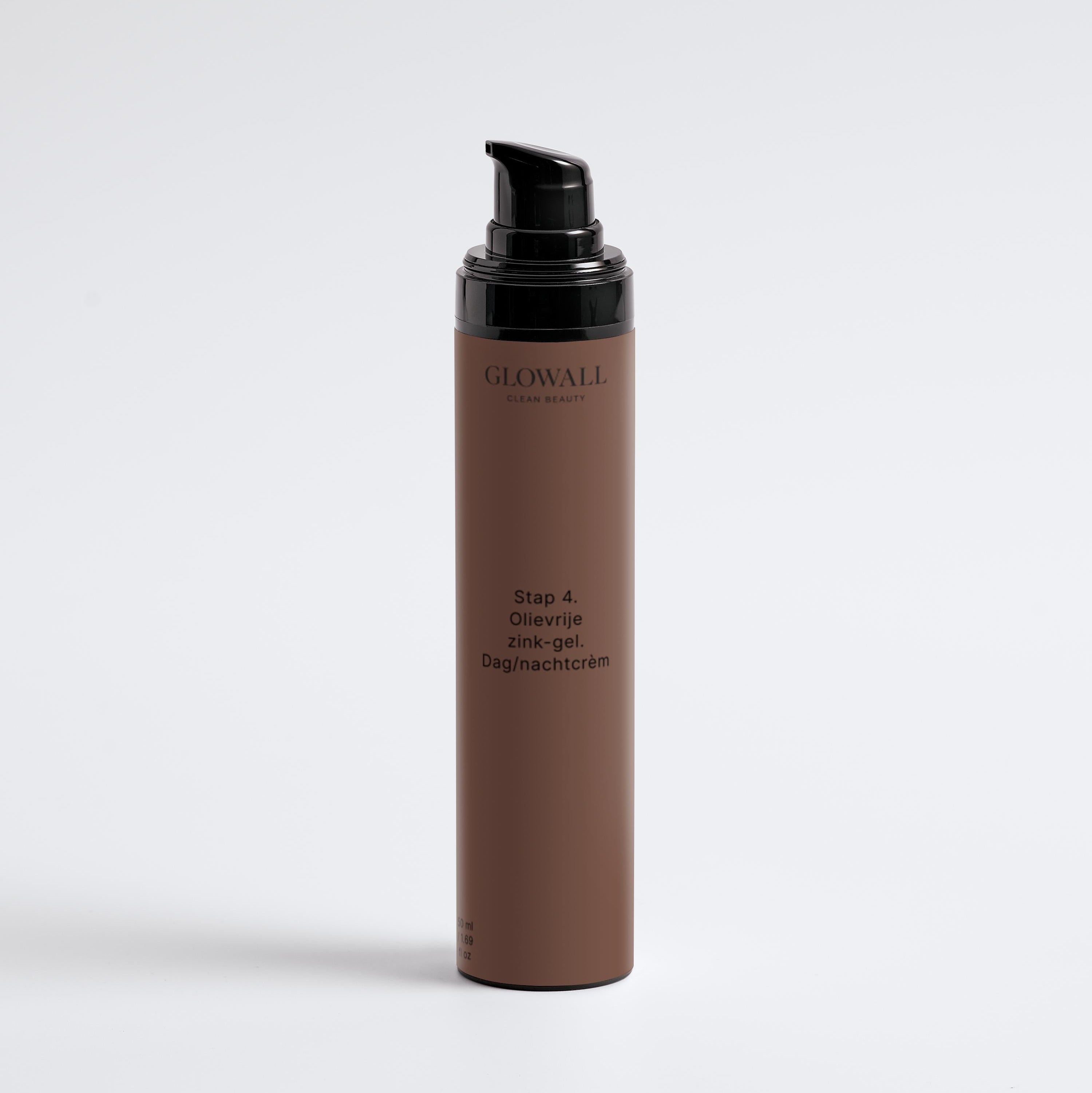 Stap 4: olievrije zinkgel. Dag/nachtcrème.