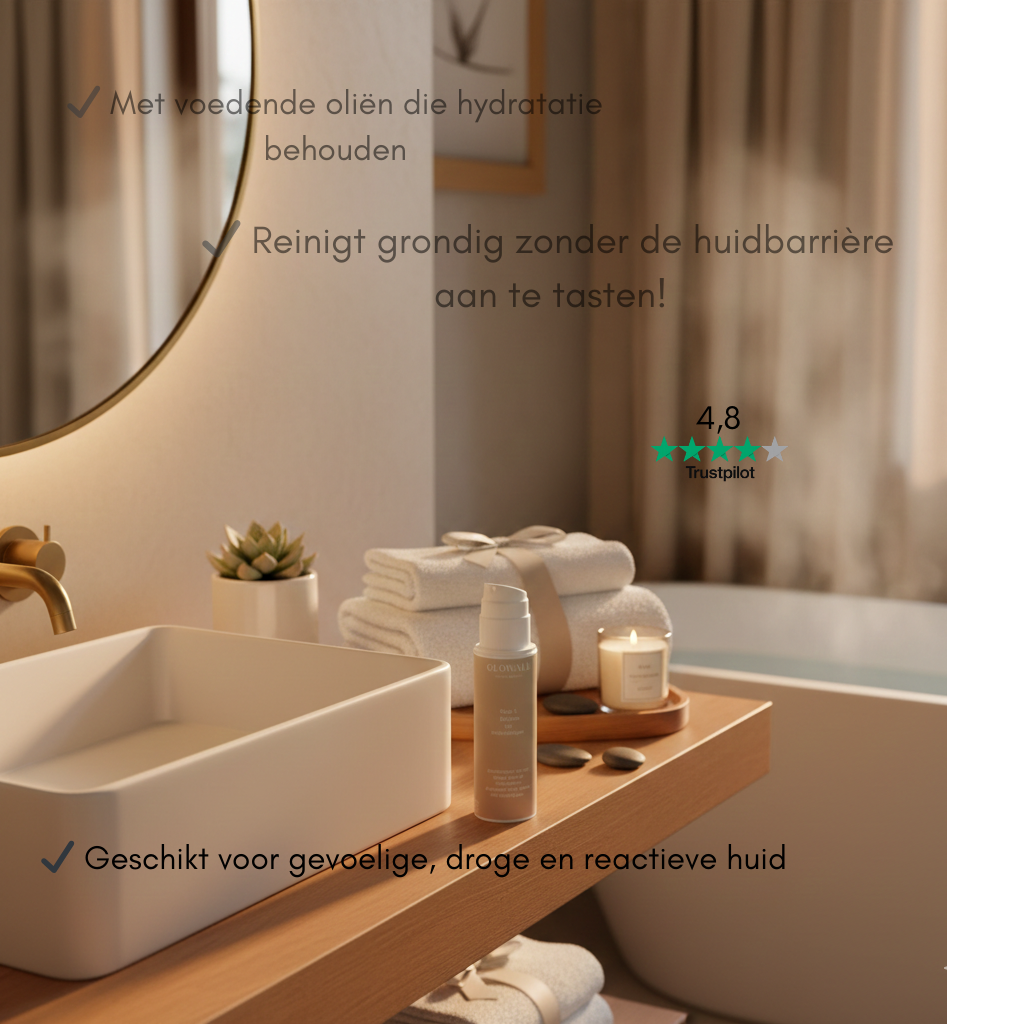 Stap 1. Balsem tot melkreiniger. Alle huidtypes.